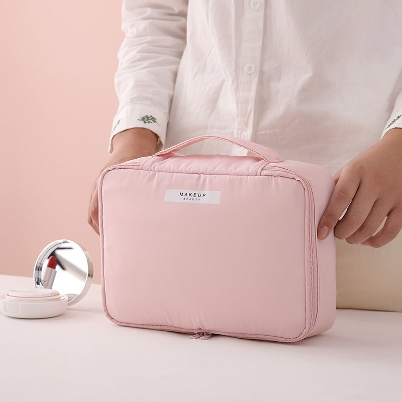 NOUVEAU RICHE Damen Kosmetiktasche Klein Mit Griff Reise Ordnung Mit Stil Auf Jeder Reise Rosa Groß
