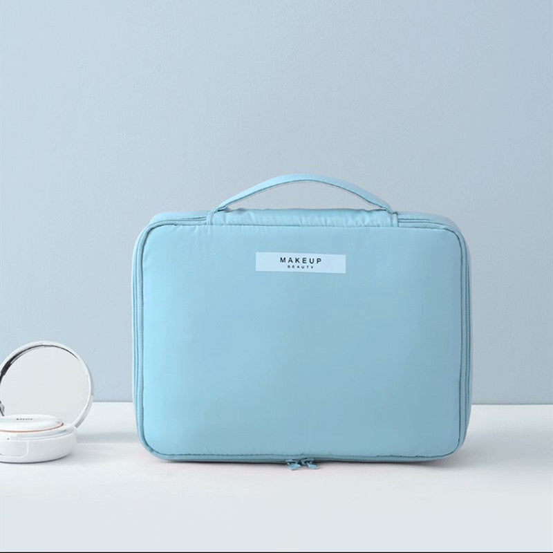 NOUVEAU RICHE Damen Kosmetiktasche Klein Mit Griff Reise Ordnung Mit Stil Auf Jeder Reise Blau Groß