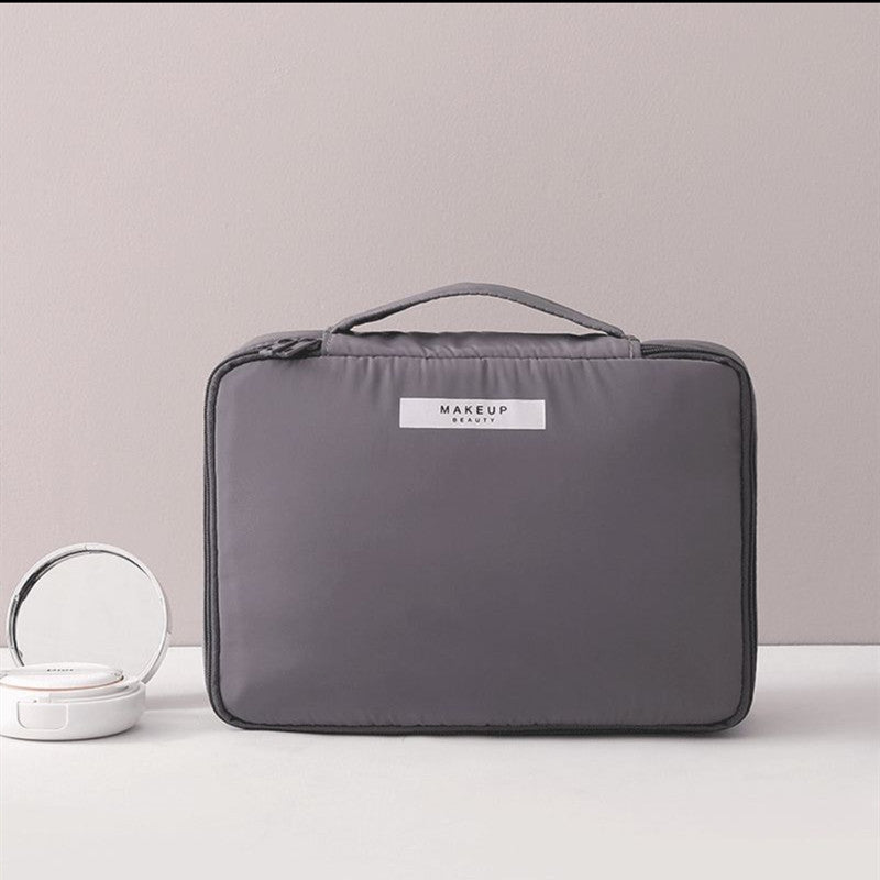 NOUVEAU RICHE Damen Kosmetiktasche Klein Mit Griff Reise Ordnung Mit Stil Auf Jeder Reise Dunkelgrau Groß