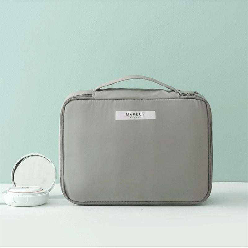 NOUVEAU RICHE Damen Kosmetiktasche Klein Mit Griff Reise Ordnung Mit Stil Auf Jeder Reise Dunkelgrun Groß