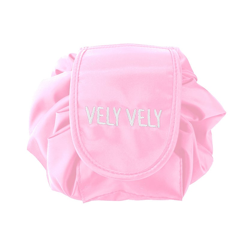 NOUVEAU RICHE Damen Kosmetiktasche Mit Kordelzug Flach Ausbreiten Zeigt Beauty-Produkt Rosa - 2