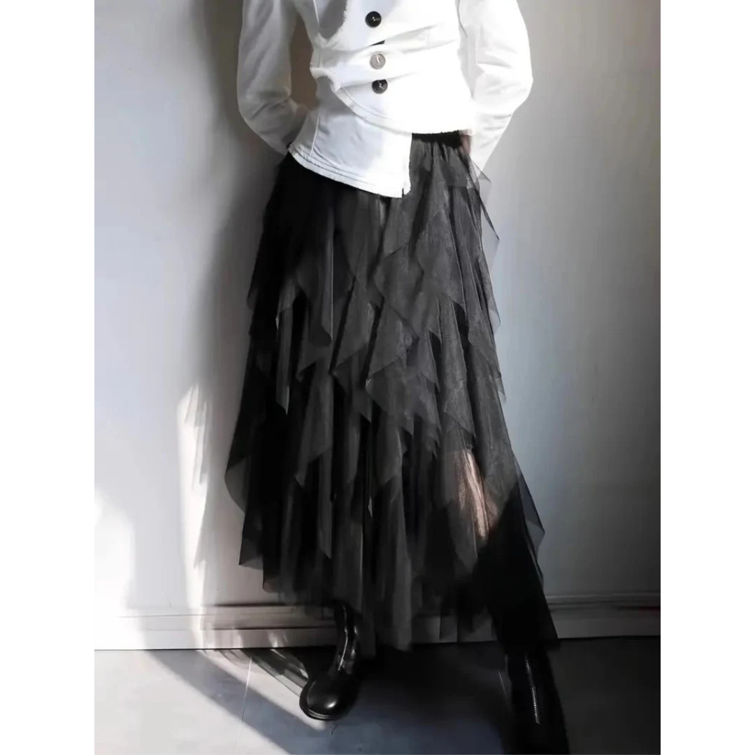 Damen Moderne Hoher Taille Rüsche Rock | Stilvoll 1