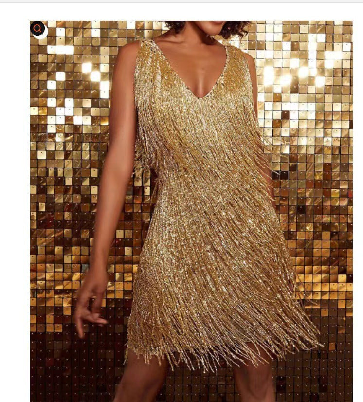 NOUVEAU RICHE Parsha | Damen Partykleid – Tiefer V-Ausschnitt, Verführerische Mini-Länge & Glamour-Look