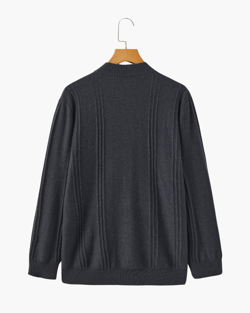 NOUVEAU RICHE Herren Pullover aus Baumwolle Halbzip Tailliert