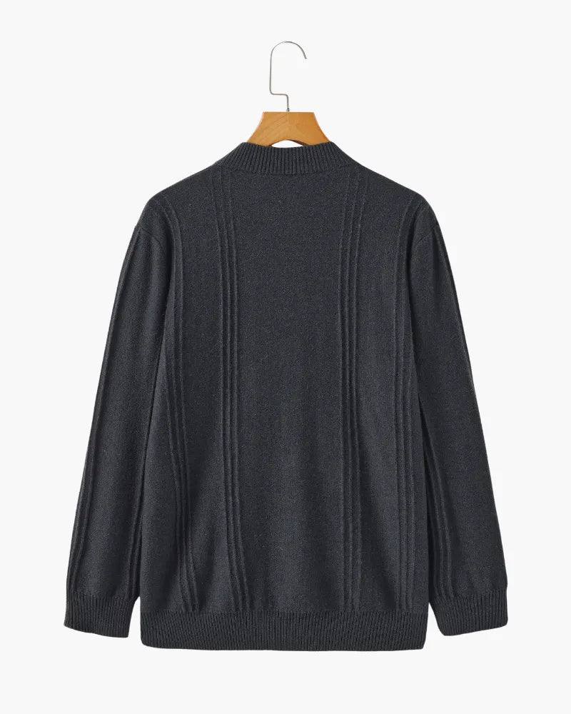 NOUVEAU RICHE Herren Pullover aus Baumwolle Halbzip Tailliert