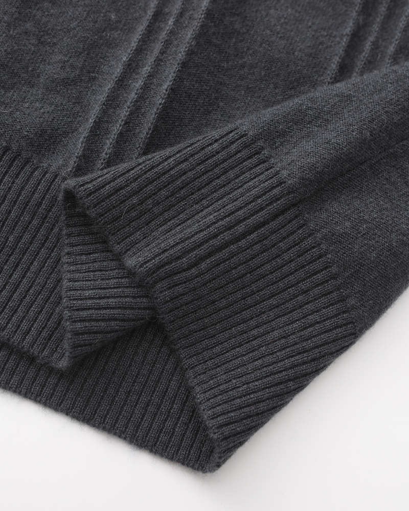 NOUVEAU RICHE Herren Pullover aus Baumwolle Halbzip Tailliert