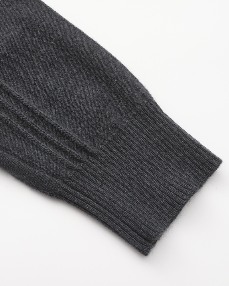 NOUVEAU RICHE Herren Pullover aus Baumwolle Halbzip Tailliert