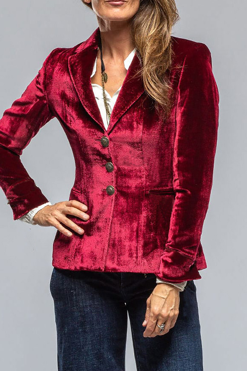 NOUVEAU RICHE Damen Retro Revers Blazer Mit Taschen Slim Fit Eleganter Blazer Aus Hochwertigem Polyester Für Jeden Anlass