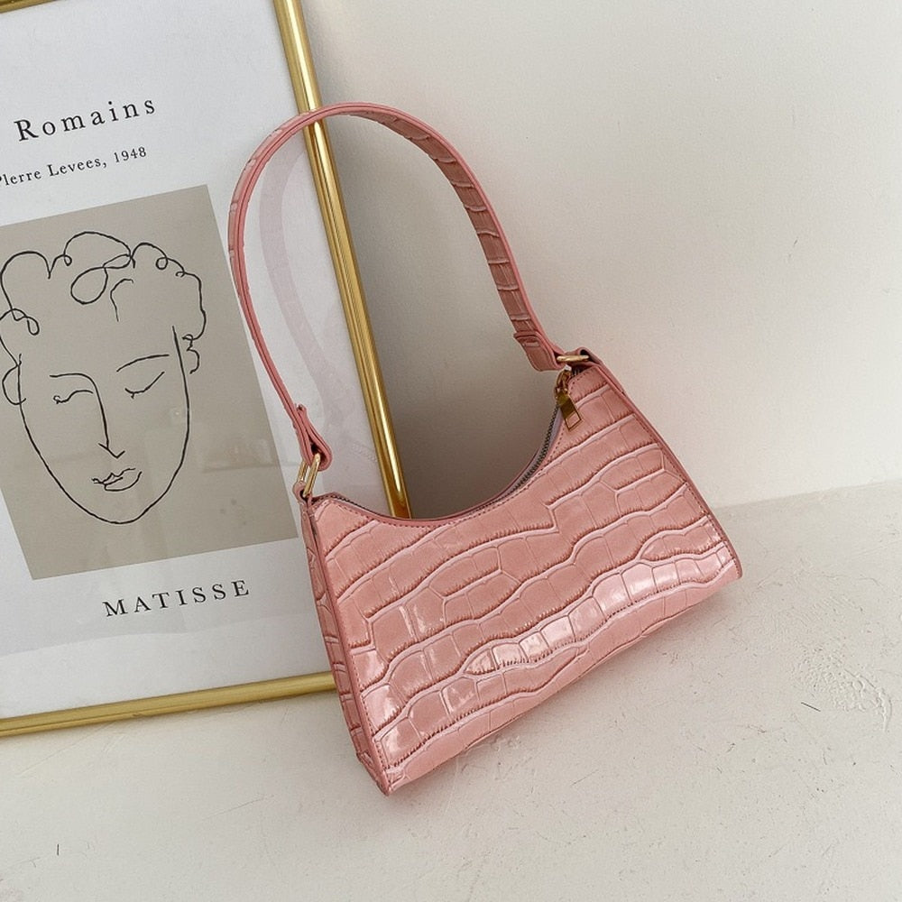 NOUVEAU RICHE Damen Schultertasche Kleine Mit Modernem Design Reduzierte Formgebung Rosa