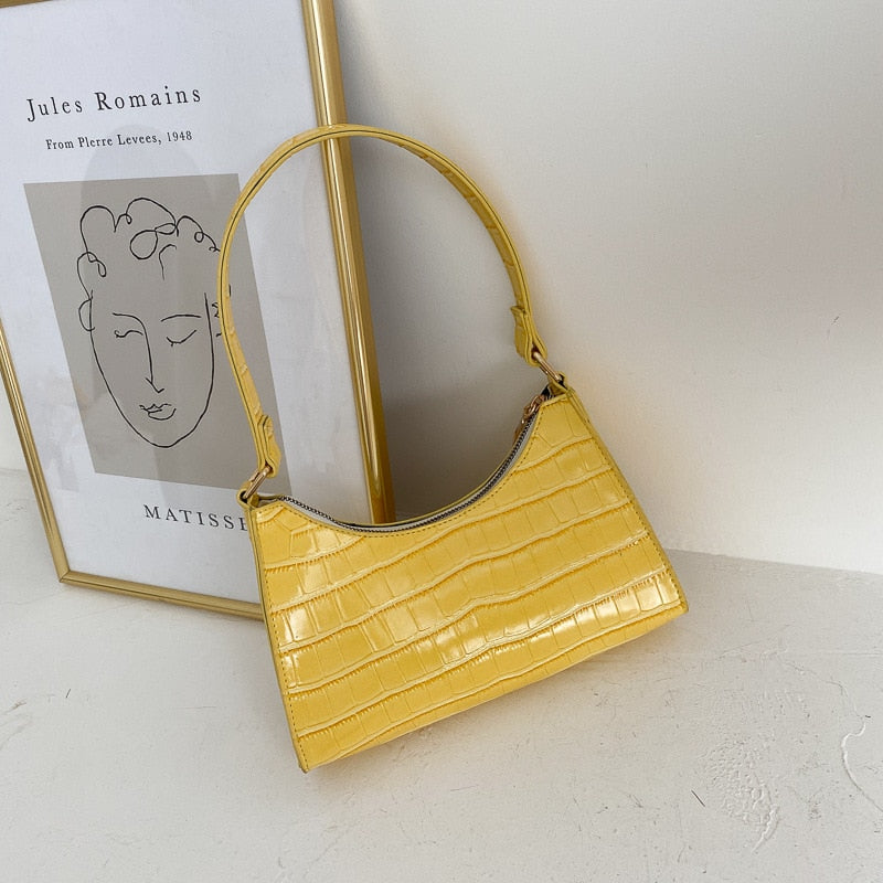 NOUVEAU RICHE Damen Schultertasche Kleine Mit Modernem Design Reduzierte Formgebung Gelb