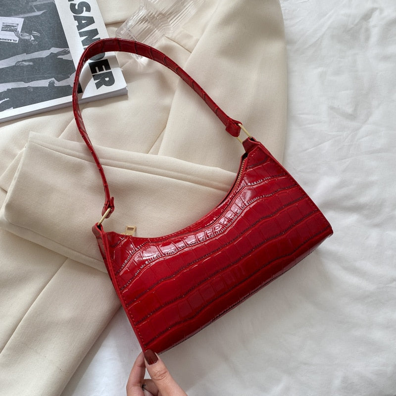 NOUVEAU RICHE Damen Schultertasche Kleine Mit Modernem Design Reduzierte Formgebung Rot