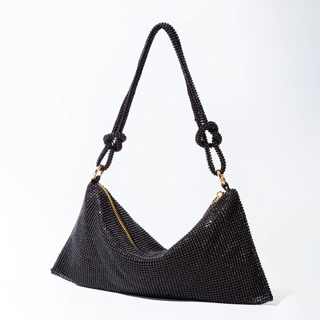 NOUVEAU RICHE Damen Schultertaschen Mit Glitzer Groß Abend Für Besondere Anlässe Schwarz