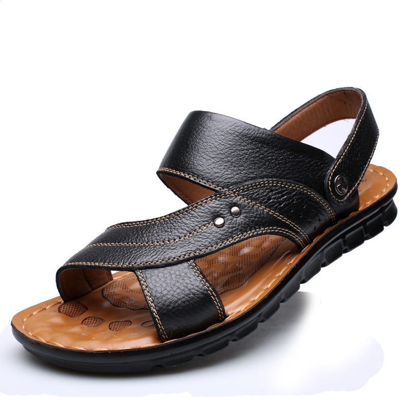 NOUVEAU RICHE Damen Sommersandalen – Fersenriemen & Rutschfeste Profilsohle Schwarz