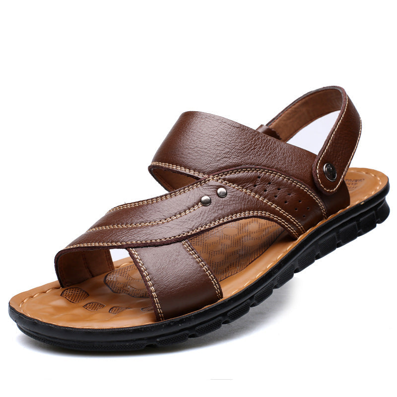 NOUVEAU RICHE Damen Sommersandalen – Fersenriemen & Rutschfeste Profilsohle Braun