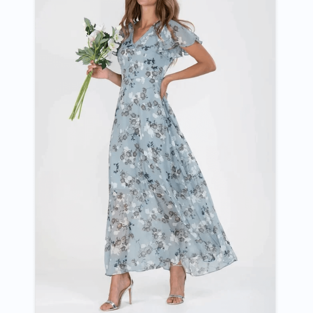 NOUVEAU RICHE Elegantes Damen Maxikleid Blumen Für Hochzeitsgast Sommer