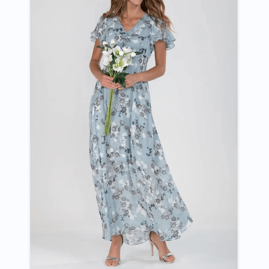 NOUVEAU RICHE Elegantes Damen Maxikleid Blumen Für Hochzeitsgast Sommer
