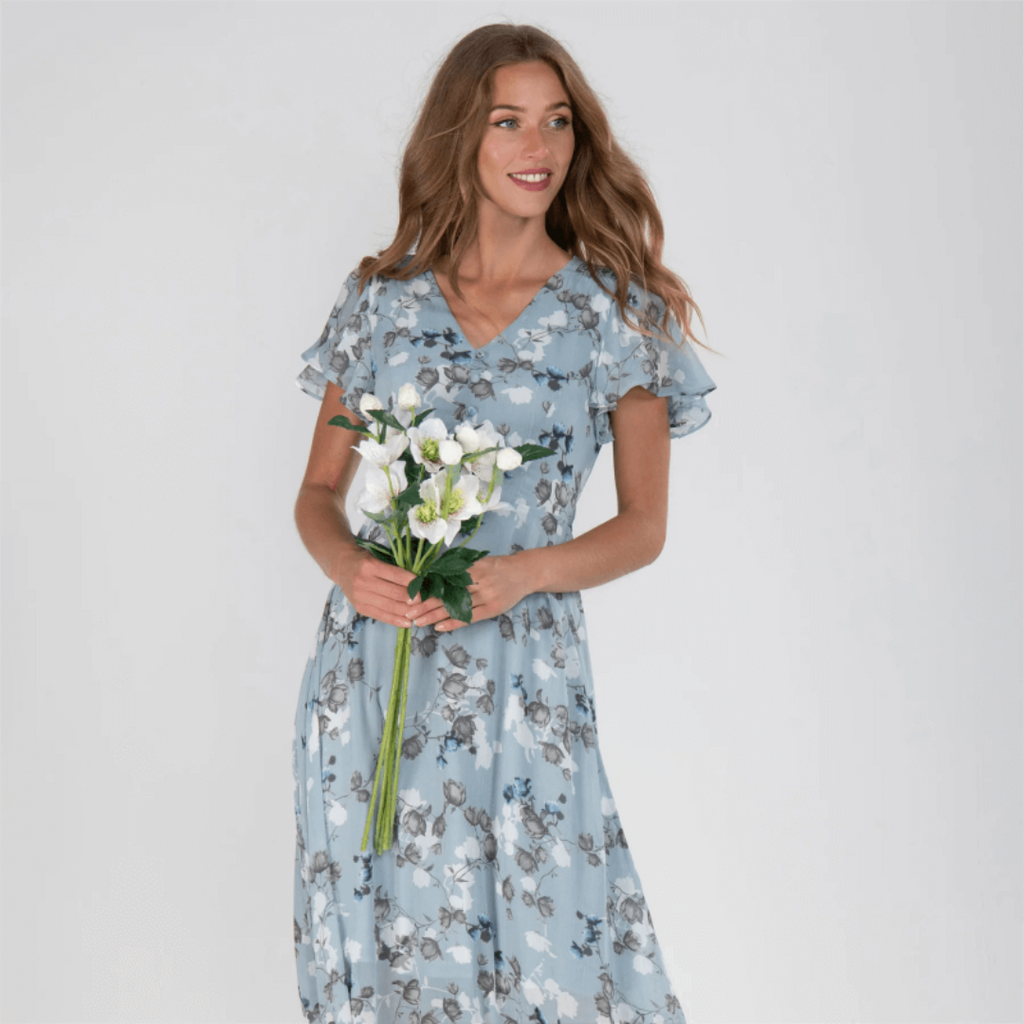 NOUVEAU RICHE Elegantes Damen Maxikleid Blumen Für Hochzeitsgast Sommer