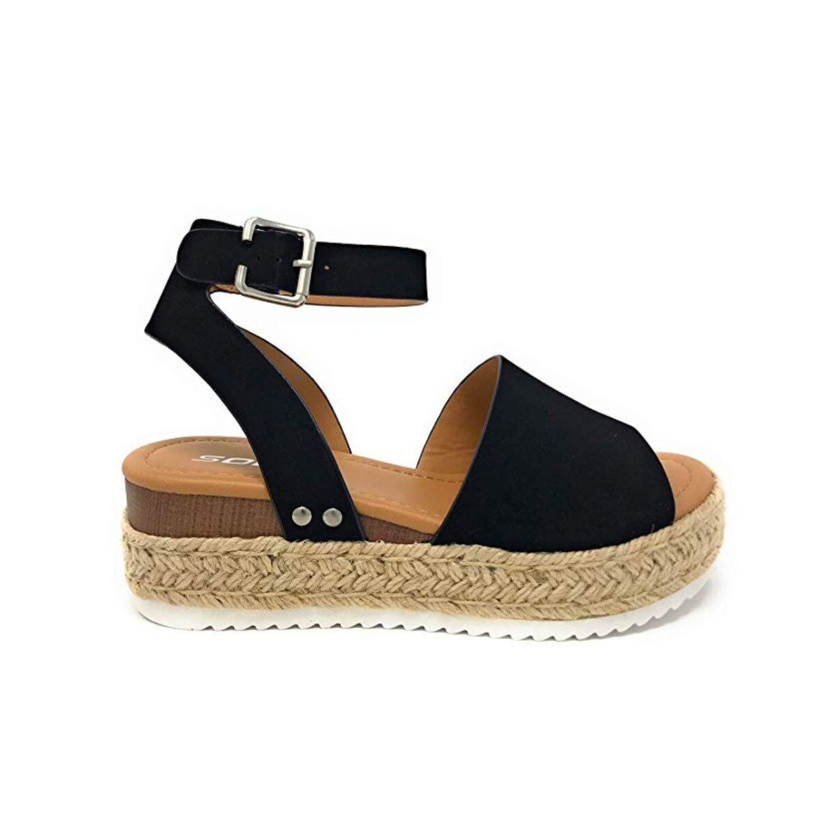 NOUVEAU RICHE Damen Sommersandalen Offene Zehen Fesselriemen 5cm Plateau
