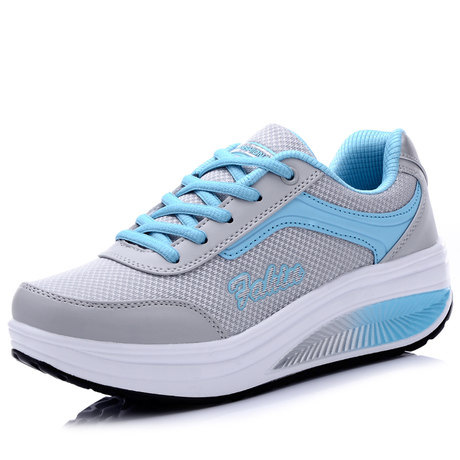 NOUVEAU RICHE Damen Turnschuhe Leichtes Obermaterial Stabiler Halt Bequem Grau Blau