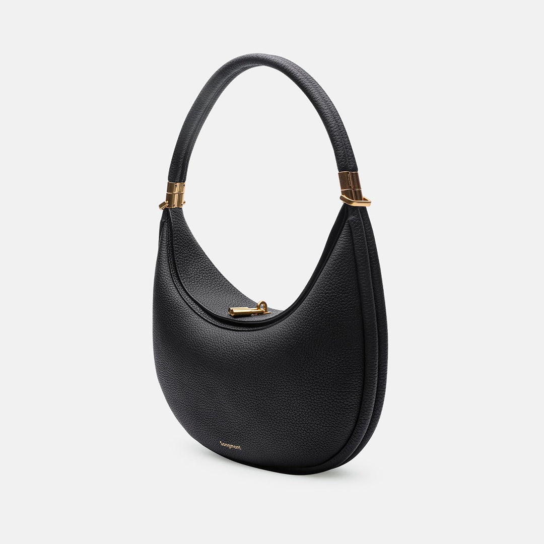 NOUVEAU RICHE Damen Tasche Braun Einheitsgröße Leder Schultertasche Crossbody Bag für Alltag und Freizeit Klassisches Schwarz