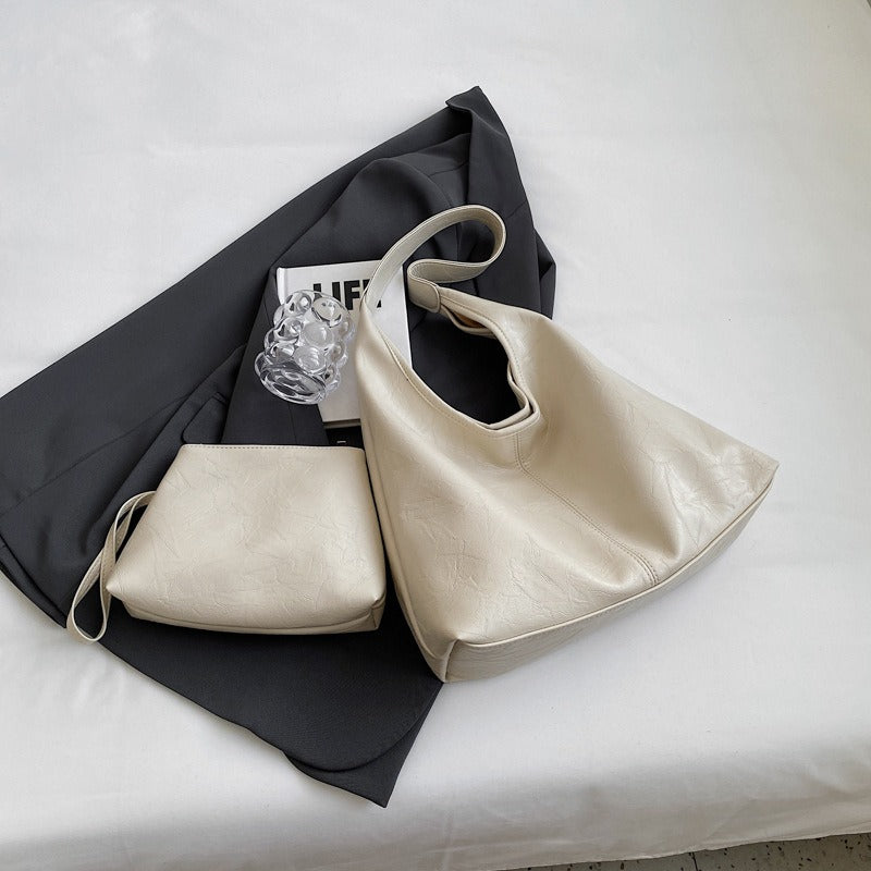 NOUVEAU RICHE Damen Vintage Kordelzugbeutel Set Aus Veganem Leder Schwarz Einheitsgröße Elegantes Design Für Jeden Anlass