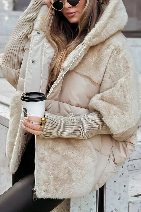 NOUVEAU RICHE Dôre | Damen Warme Winterjacke - Elegante & Winddichte Übergangsjacke mit Kapuze