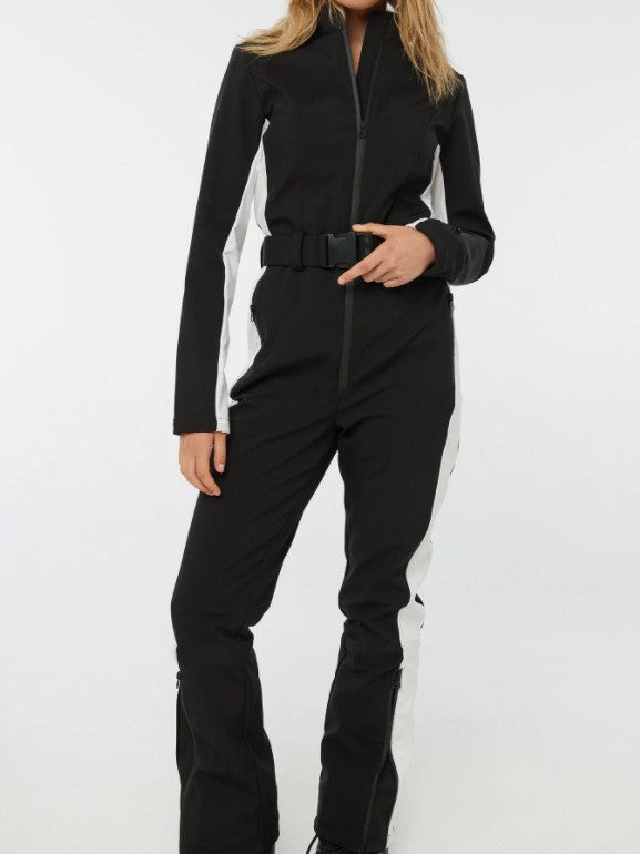 Damen Winter Skianzug Mit Reißverschluss Und High-Waist-Hose 0