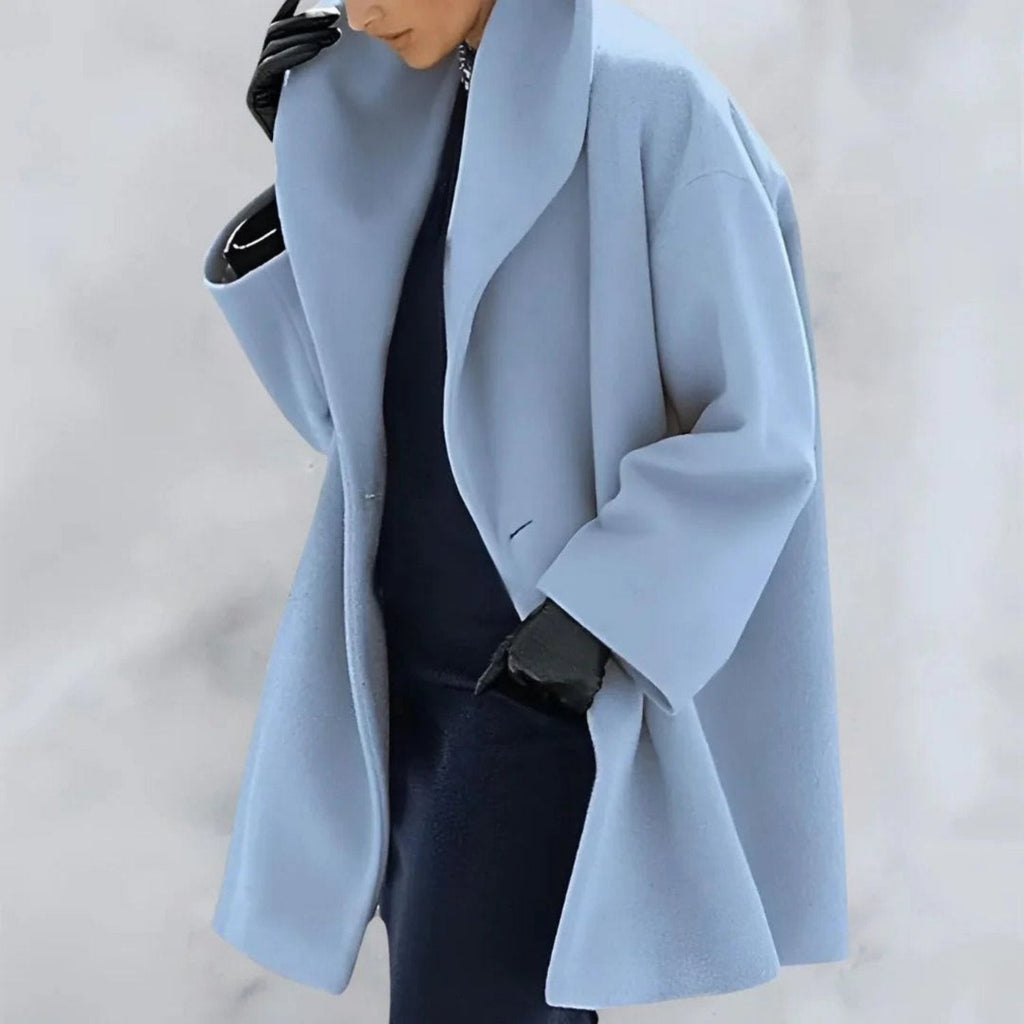 NOUVEAU RICHE Damen Wintermantel Einfarbig Mit Regulärer Passform Wintertauglich Blau