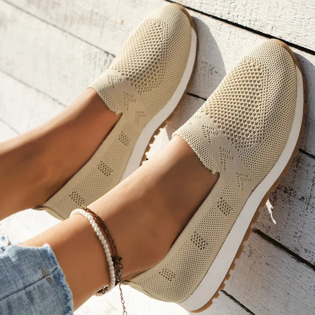 NOUVEAU RICHE Damenschuhe Sommerschuhe Gepolsterte Innensohle Weich Aprikose
