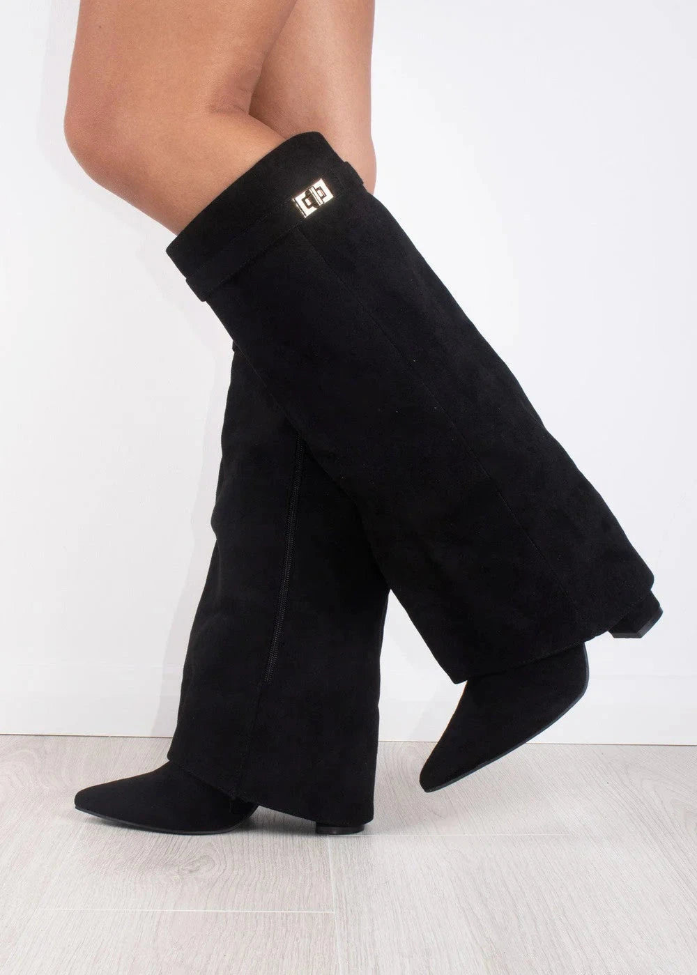 NOUVEAU RICHE Damenstiefeletten Blockabsatz Plateausohle Reißverschluss Schwarz