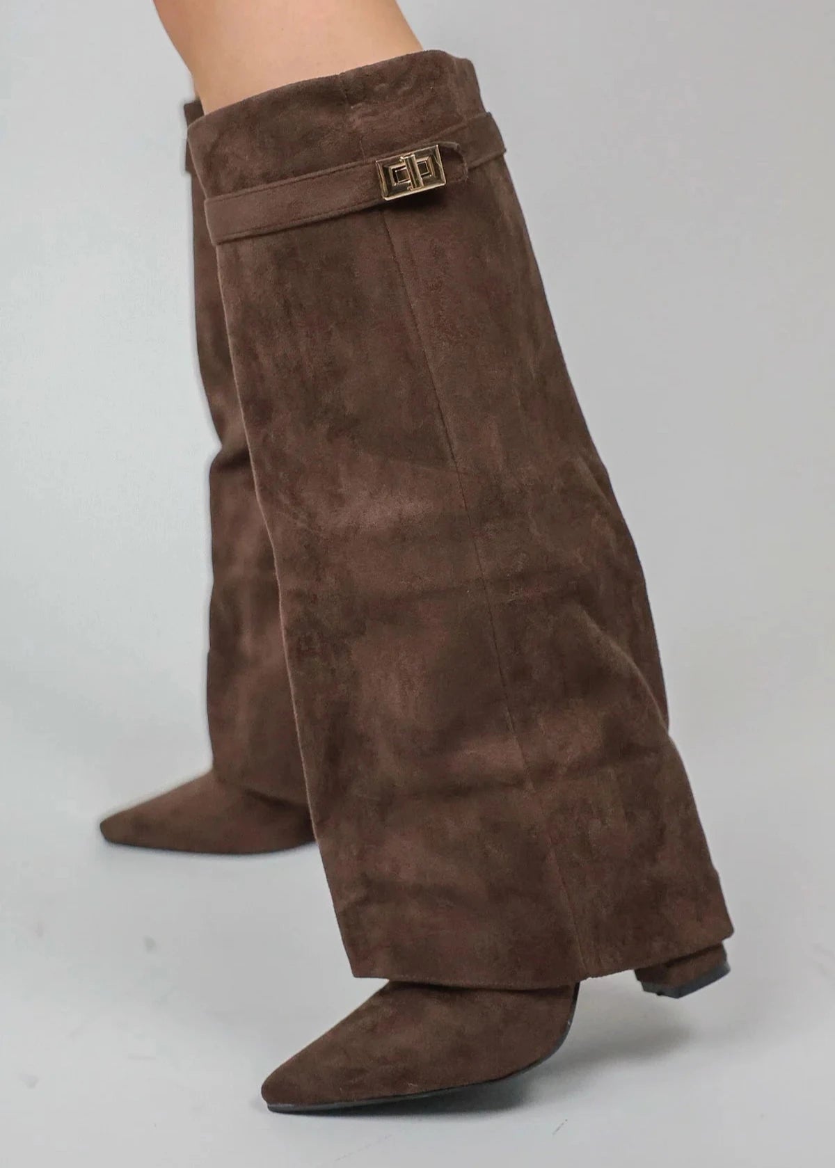 NOUVEAU RICHE Damenstiefeletten Blockabsatz Plateausohle Reißverschluss Braun