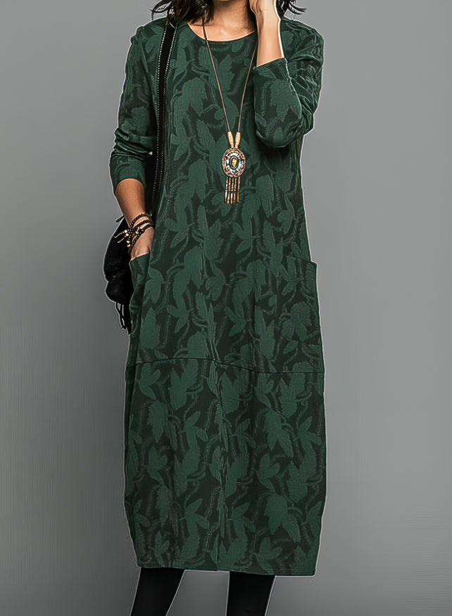 NOUVEAU RICHE Elegantes Winterkleid Mit Taschen Vielseitig Und Warm Grün