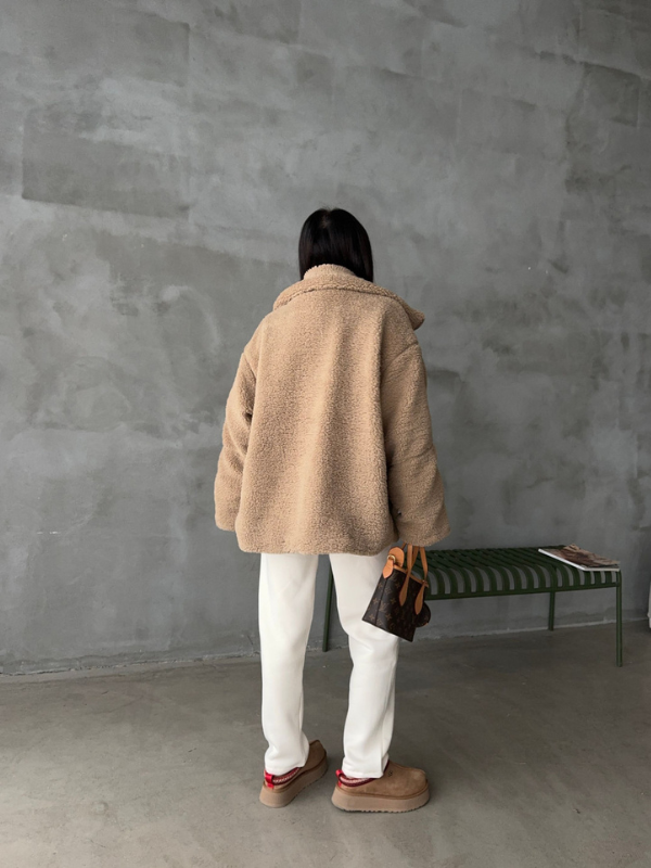 NOUVEAU RICHE Übergroße Sherpa Fleecejacke Ultrawarm Für Kalte Tage