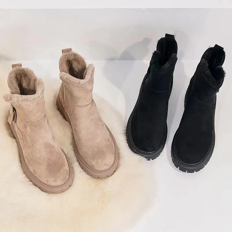 NOUVEAU RICHE Winterschuhe Damen Stiefel Mittelhoher Schaft Warm Gefüttert