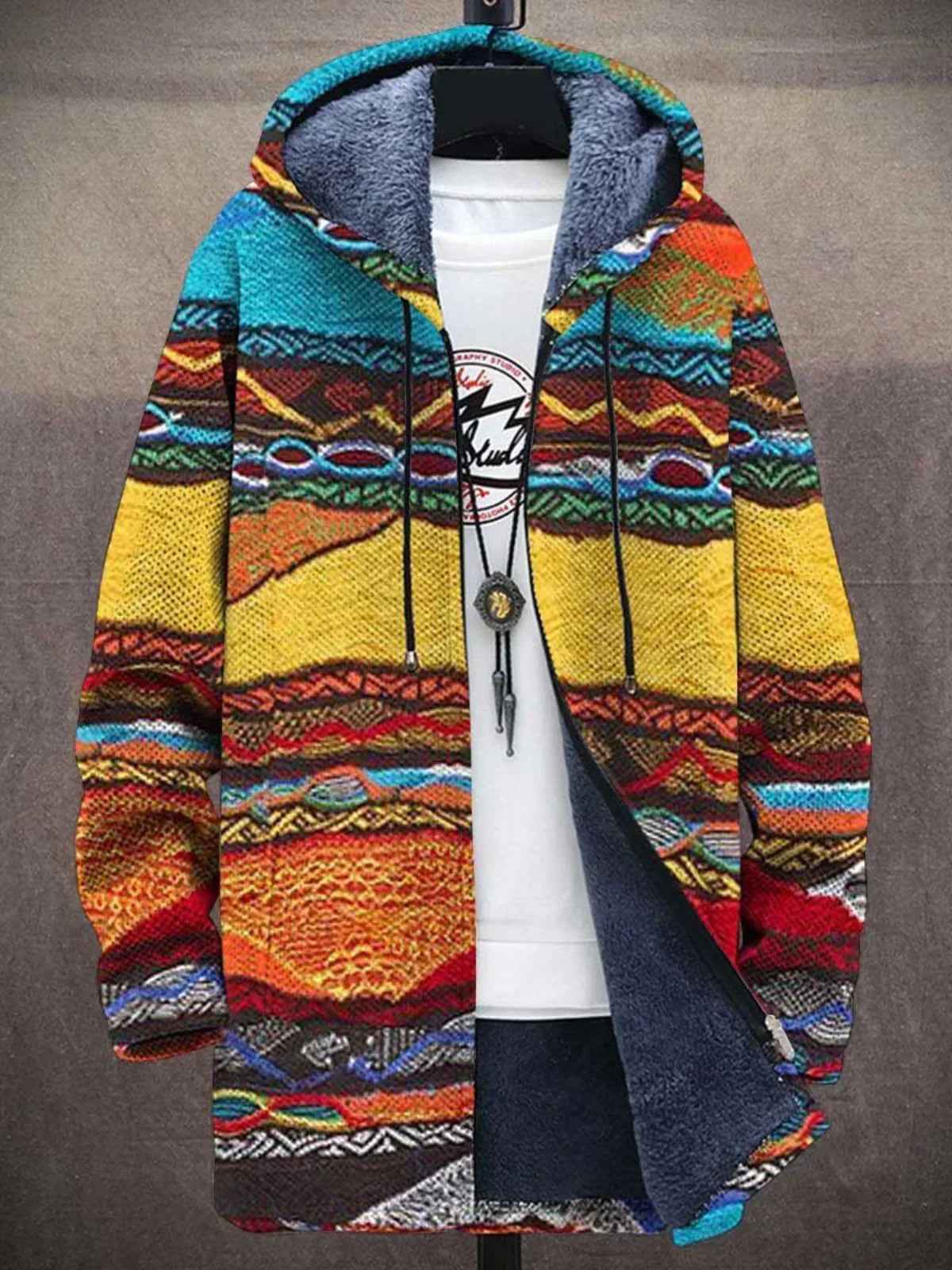 Zahara | Eleganter Kunst-Inspirierter Cardigan für Damen - Luxuriöser Statement Strickcardigan mit Künstlerischem Muster & Weicher Haptik