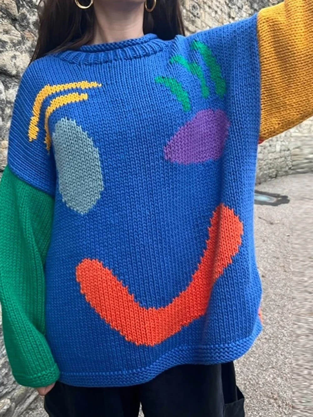 NOUVEAU RICHE Happy Sunday Feel Good Strickpullover für gemütlichen Komfort