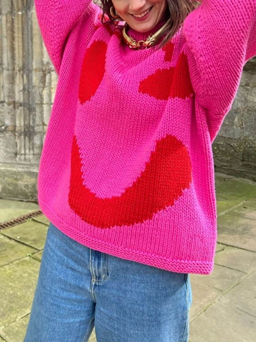 NOUVEAU RICHE Happy Sunday Feel Good Strickpullover für gemütlichen Komfort