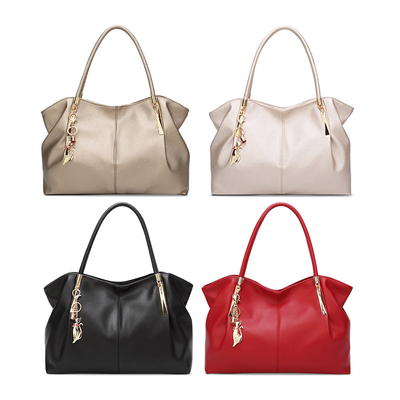 NOUVEAU RICHE Handtasche Aus Hochwertigem Veganem Leder Mit Weichem Innenfutter Und Goldfarbenen Metallelementen