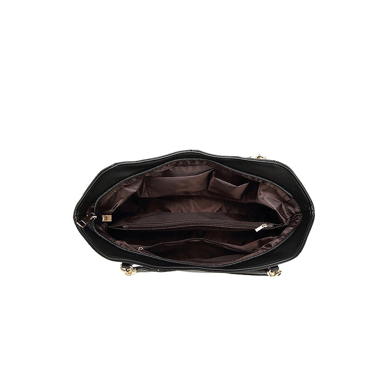 NOUVEAU RICHE Handtasche Aus Hochwertigem Veganem Leder Mit Weichem Innenfutter Und Goldfarbenen Metallelementen