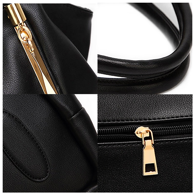 NOUVEAU RICHE Handtasche Aus Hochwertigem Veganem Leder Mit Weichem Innenfutter Und Goldfarbenen Metallelementen