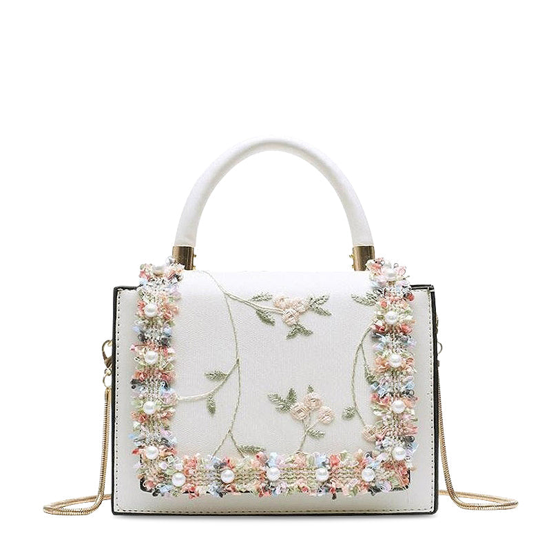 NOUVEAU RICHE Vegan Leder Handtasche Für Damen Mit Goldfarbenen Metallakzenten Und Weichem Innenfutter Ideal Für Jedes Outfit Weiß | 2 noch auf Lager