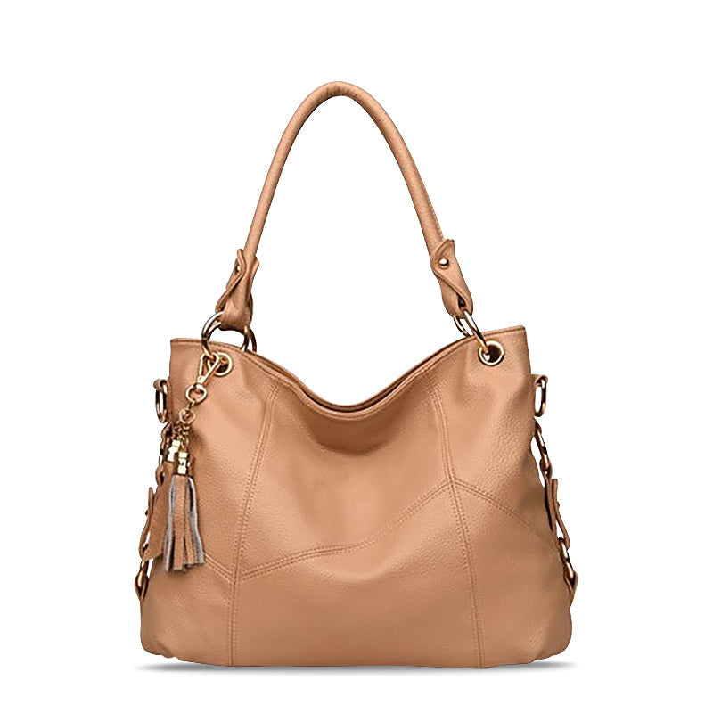 NOUVEAU RICHE Cassandra Tragetasche Aus Hochwertigem Veganem Leder Mit Weichem Polyesterfutter Ideal Für Stilvolle Outfits Khaki