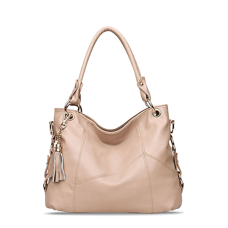 NOUVEAU RICHE Cassandra Tragetasche Aus Hochwertigem Veganem Leder Mit Weichem Polyesterfutter Ideal Für Stilvolle Outfits Beige