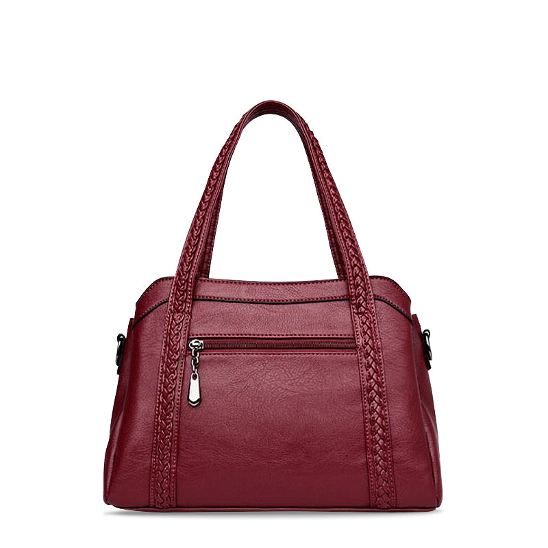 NOUVEAU RICHE Elegante Handtasche Aus Hochwertigem Veganem Leder Mit Silberfarbener Hardware Für Stilvolle Outfits 31 cm Breite