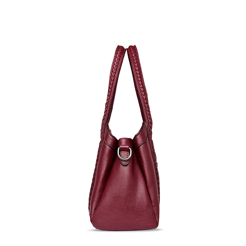 NOUVEAU RICHE Elegante Handtasche Aus Hochwertigem Veganem Leder Mit Silberfarbener Hardware Für Stilvolle Outfits 31 cm Breite