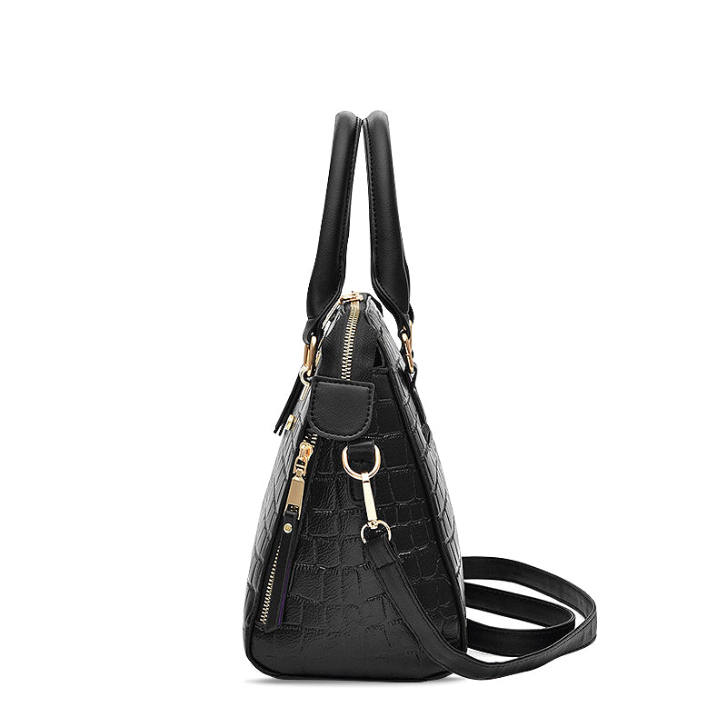 NOUVEAU RICHE Stylische Handtasche Aus 100 Prozent Hochwertigem Veganem Leder Mit Goldfarbenen Metallakzenten Ideal Für Jeden Anlass