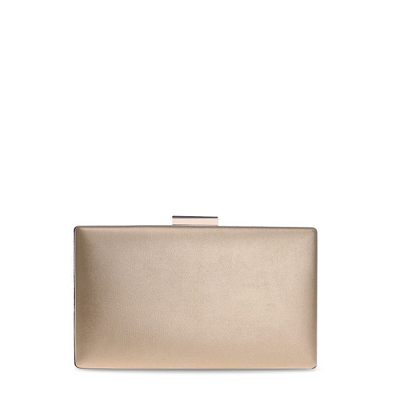 NOUVEAU RICHE Vegan Leder Clutch Tasche Mit Goldfarbenen Metallteilen Weiches Innenfutter Stilvolle Abendtasche Für Frauen 21 cm X 16 cm