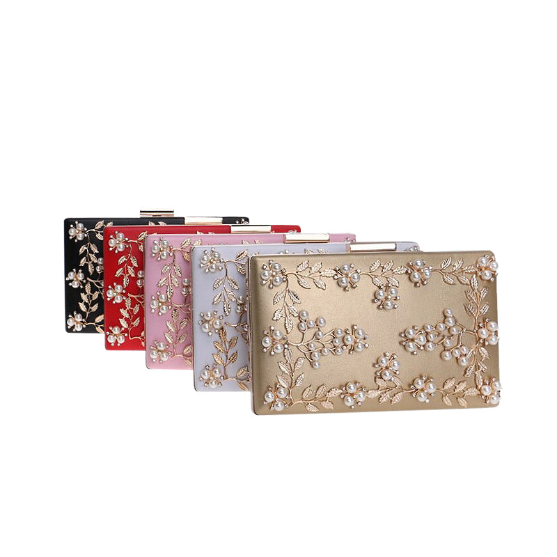 NOUVEAU RICHE Vegan Leder Clutch Tasche Mit Goldfarbenen Metallteilen Weiches Innenfutter Stilvolle Abendtasche Für Frauen 21 cm X 16 cm