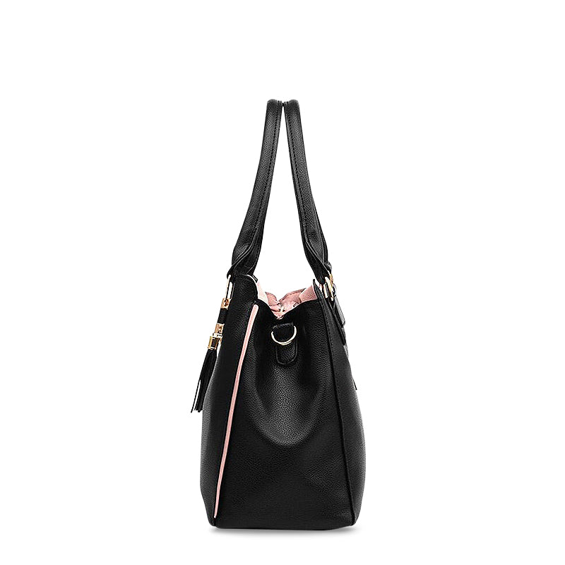 NOUVEAU RICHE Havana Schultertasche Aus Hochwertigem Veganem Leder Mit Weichem Innenfutter Und Goldfarbenen Metallakzenten