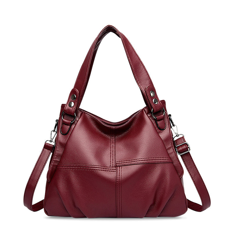 NOUVEAU RICHE Vegan Leder Handtasche Schwarz Elegante Umhängetasche Hochwertiges Accessoire für Stil und Funktionalität Rot